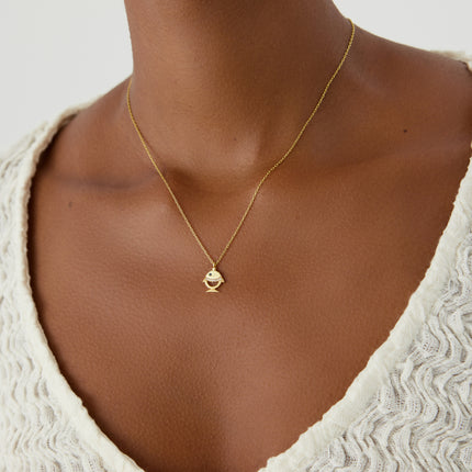 A- necklace size y- Gold Fish Pendant Necklace with CZ Stones | Ocean-Inspired Charm | 925 Sterling Silver - Dabas Minimalist