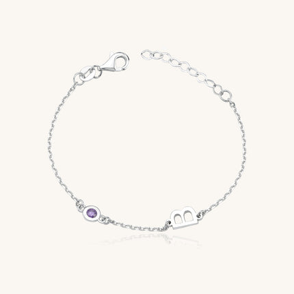 Custom Family Birthstone Letter Bracelet