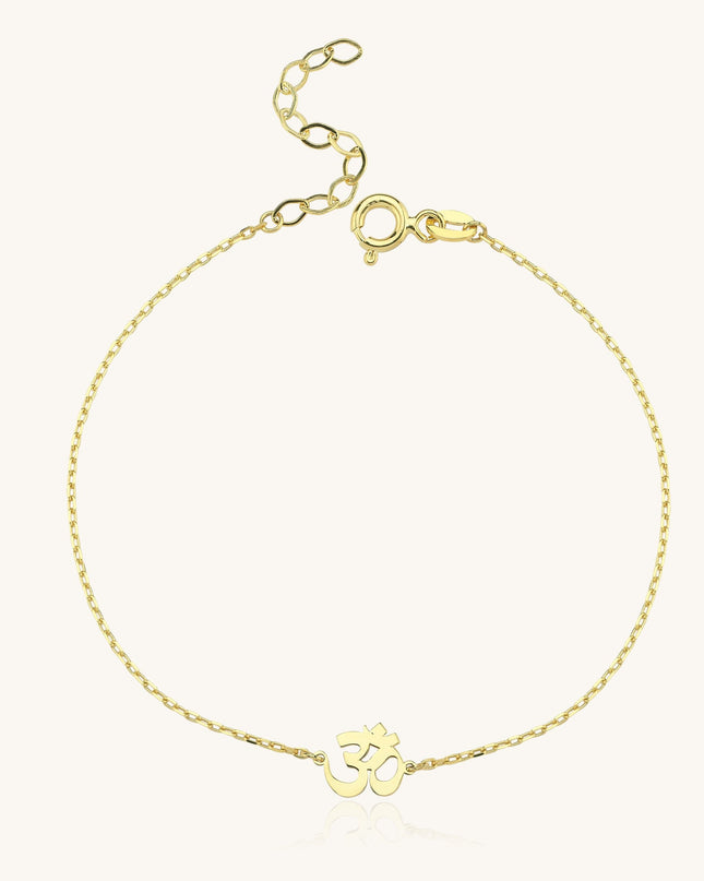 Om Bracelet – 18K Gold-Plated Sterling Silver Spiritual Bracelet Dabas Minimalist