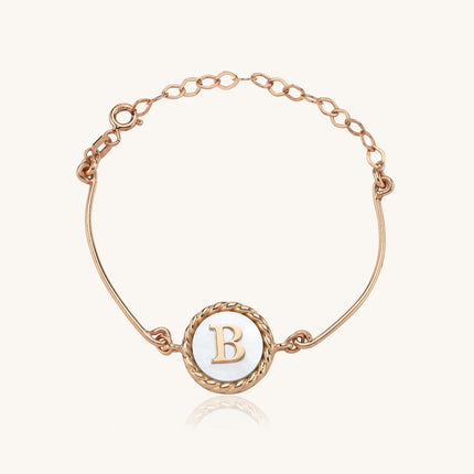 Mother of Pearl Gold Coin Bracelet • 18K Gold-Plated Sterling Silver