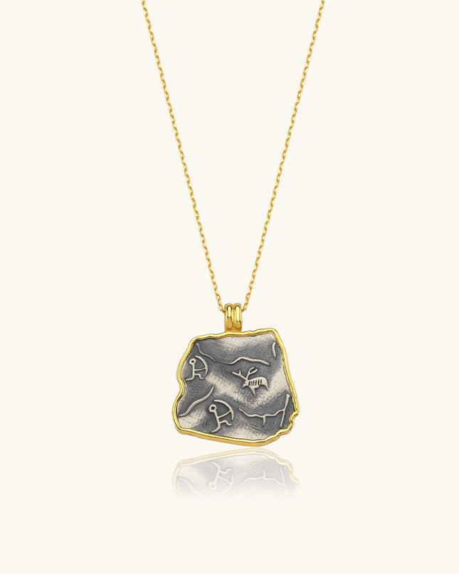 Ancient Symbol Pendant Necklace – 18K Gold-Plated Sterling Silver Dabas Minimalist