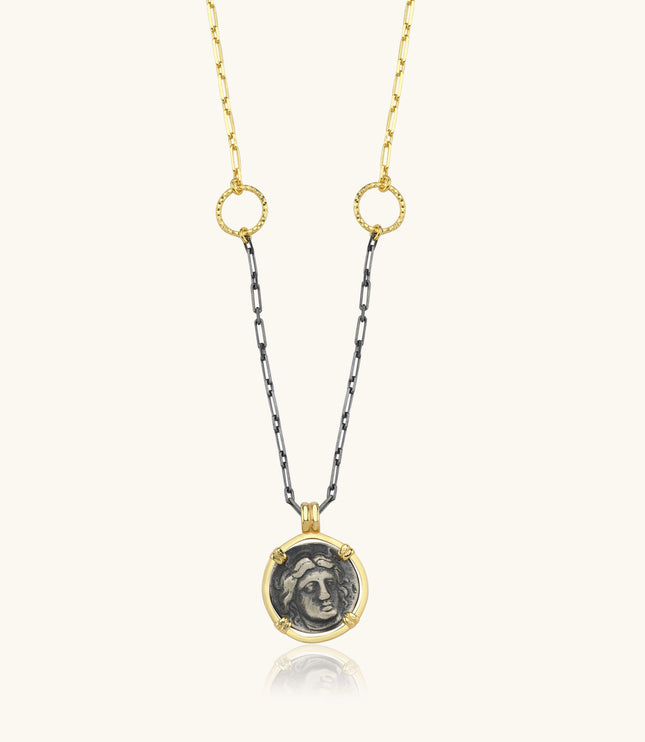 Ancient Coin Necklace, 18K Gold-Plated Sterling Silver