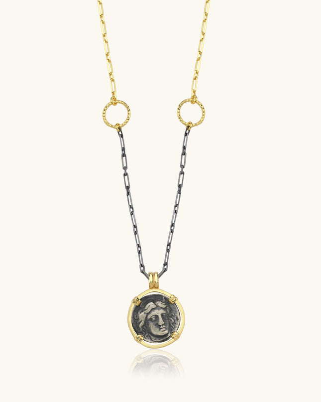 Ancient Coin Necklace, 18K Gold-Plated Sterling Silver Dabas Minimalist