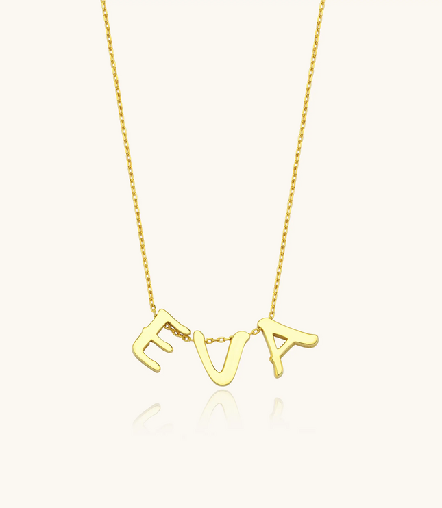 Gold Initial Necklace - 18K Gold-Plated Sterling Silver Personalized Letter Necklace Dabas Minimalist