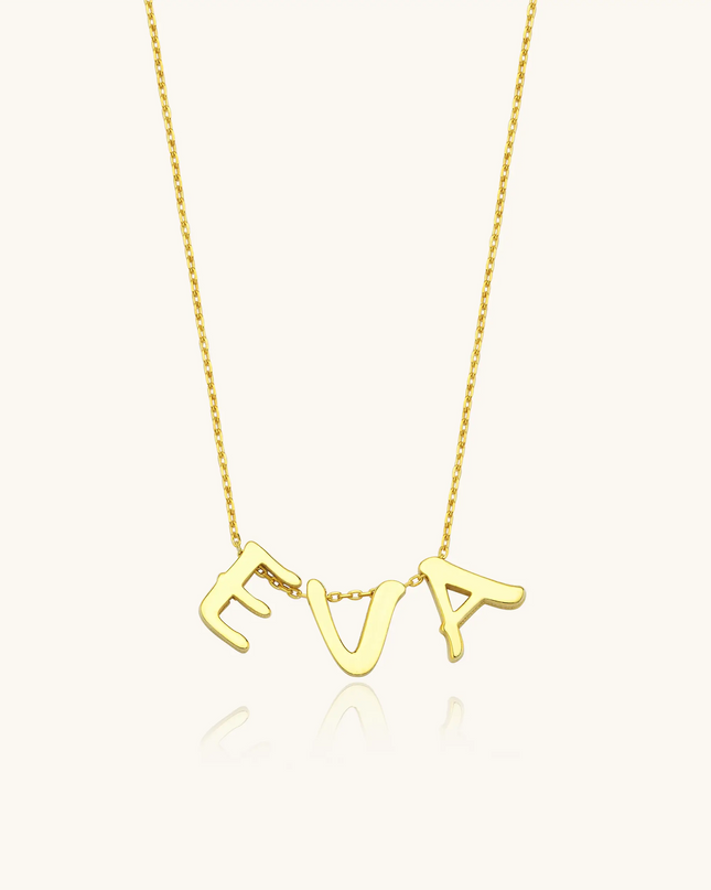 Gold Initial Necklace - 18K Gold-Plated Sterling Silver Personalized Letter Necklace Dabas Minimalist