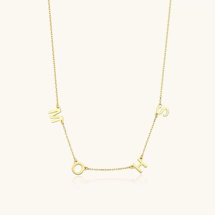 Personalized Initial Letter Necklace, 18K Gold-Plated Sterling Silver Dabas Minimalist