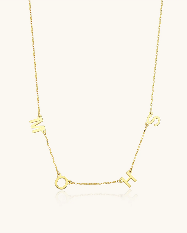 Personalized Initial Letter Necklace, 18K Gold-Plated Sterling Silver Dabas Minimalist