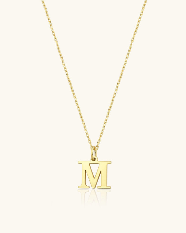 Initial Pendant Necklace - 18K Gold Plated Sterling Silver Alphabet Jewelry Dabas Minimalist