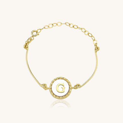 Mother of Pearl Gold Coin Bracelet • 18K Gold-Plated Sterling Silver