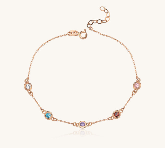 Customized Multi-Birthstone Family Bracelet