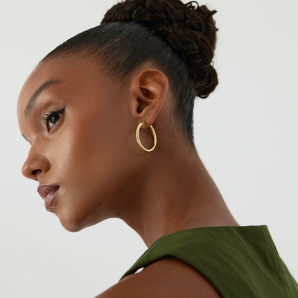 Classic Gold Hoop Earrings – 18K Gold-Plated Sterling Silver Timeless Jewelry Dabas Minimalist