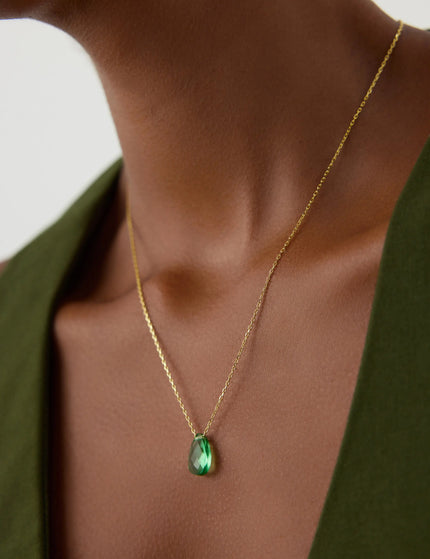 Dainty Teardrop Birthstone Necklace • Birthday Gift for Women