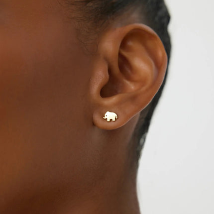 Dainty Elephant Stud Earrings