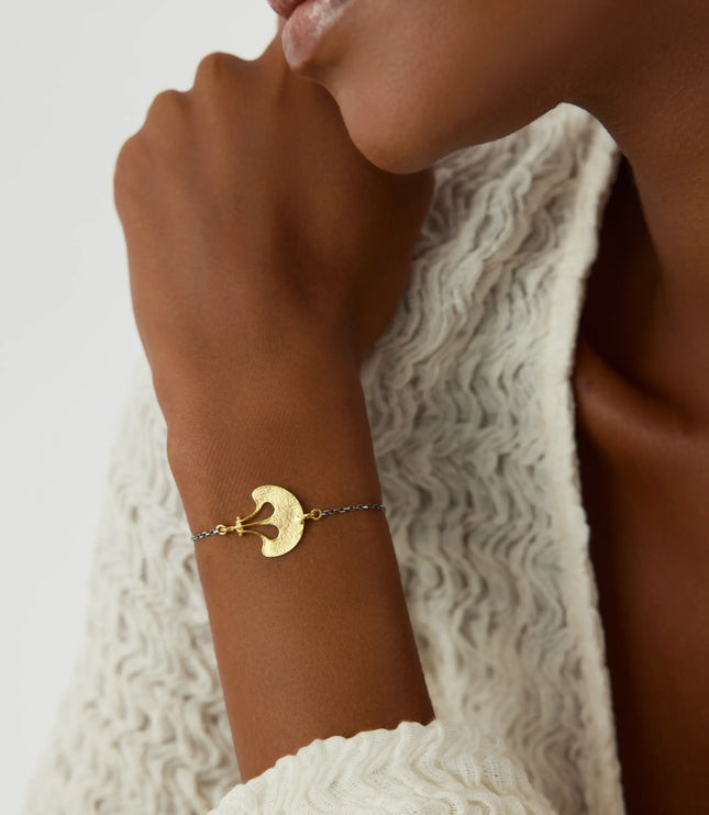 Ginkgo Leaf Bracelet, 18K Gold-Plated Sterling Silver