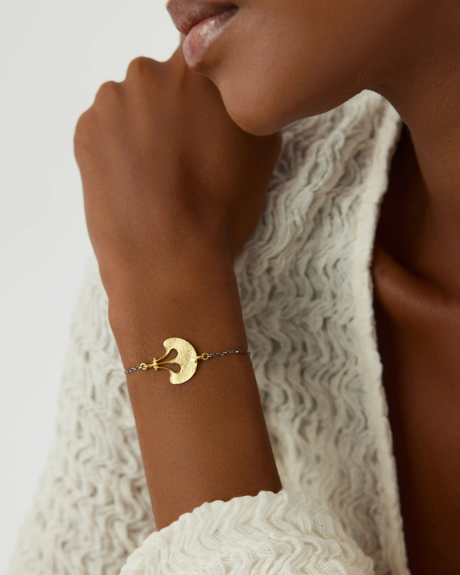 Ginkgo Leaf Bracelet, 18K Gold-Plated Sterling Silver Dabas Minimalist