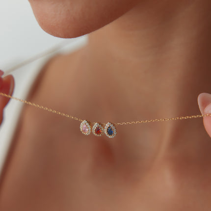 multi birthstone necklace