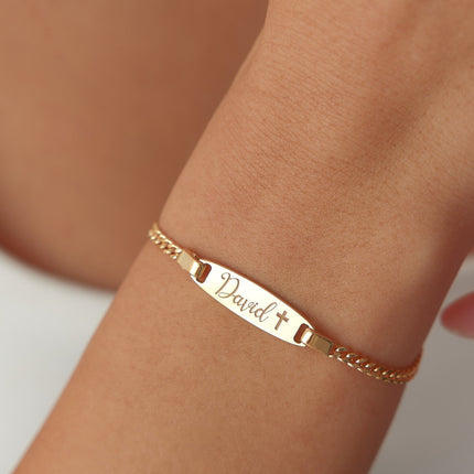 Baby ID Bracelet • New Baby Gift 925 Sterling SIlver Bar Bracelet Dabas Minimalist