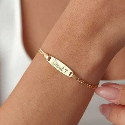 Baby ID Bracelet • New Baby Gift 925 Sterling SIlver Bar Bracelet Dabas Minimalist