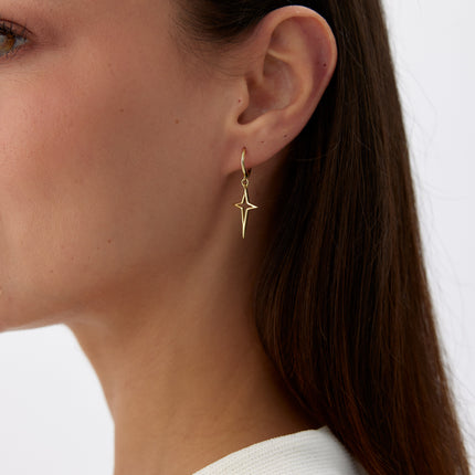 A-Polaris Star Earrings | 18K Gold-Plated 925 Sterling Silver | Modern Minimalist Jewelry - Dabas Minimalist