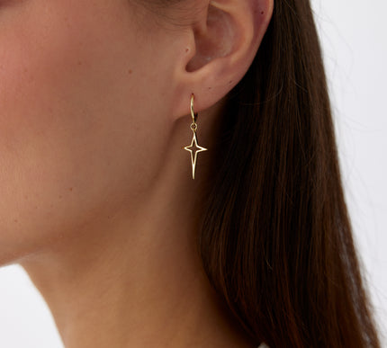A-Polaris Star Earrings | 18K Gold-Plated 925 Sterling Silver | Modern Minimalist Jewelry - Dabas Minimalist