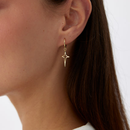 A-Polaris Star Earrings | 18K Gold-Plated 925 Sterling Silver | Modern Minimalist Jewelry - Dabas Minimalist