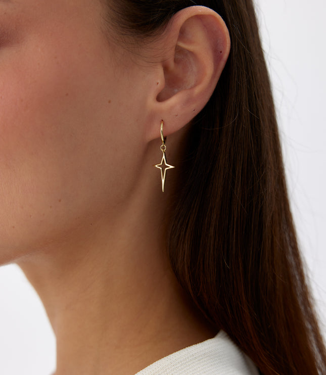 A-Polaris Star Earrings | 18K Gold-Plated 925 Sterling Silver | Modern Minimalist Jewelry - Dabas Minimalist