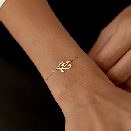 Eye of Horus Bracelet, 18K Gold-Plated Sterling Silver