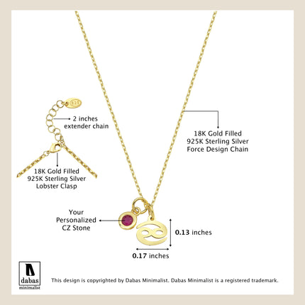 Discover Personalized Elegance with Our Birthstone Zodiac Sign Necklace