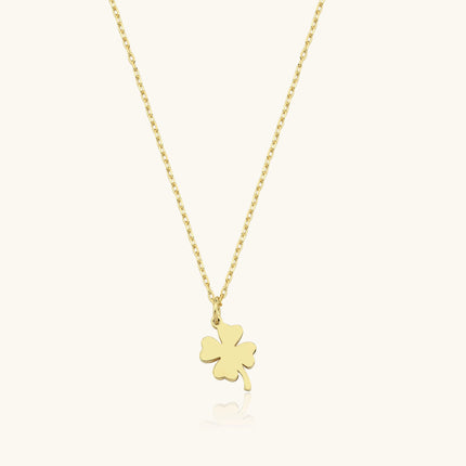 Personalized Tiny Silver Four Leaf Clover Necklace