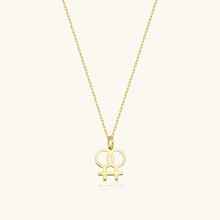 Double Venus Symbol Necklace - 18K Gold-Plated Sterling Silver Dabas Minimalist