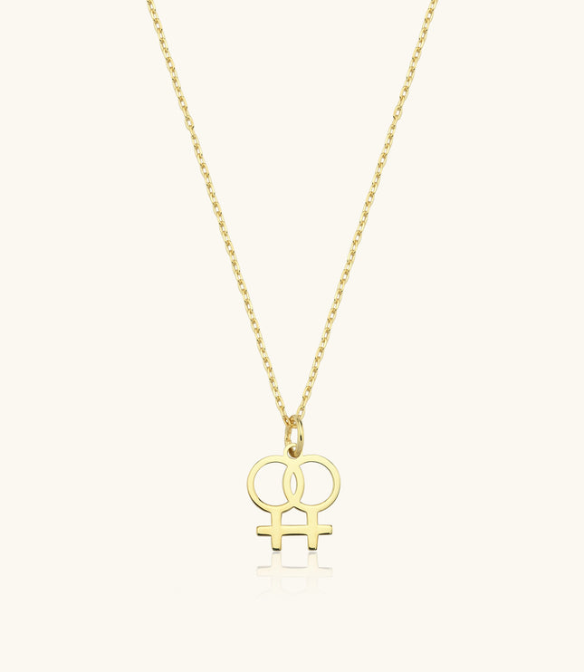 Double Venus Symbol Necklace - 18K Gold-Plated Sterling Silver Dabas Minimalist