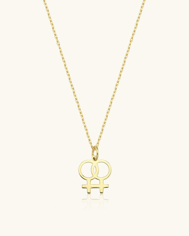 Double Venus Symbol Necklace - 18K Gold-Plated Sterling Silver Dabas Minimalist