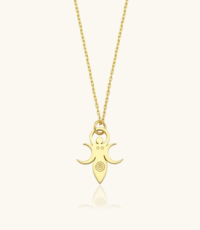 Goddess Symbol Necklace, 18K Gold-Plated Sterling Silver