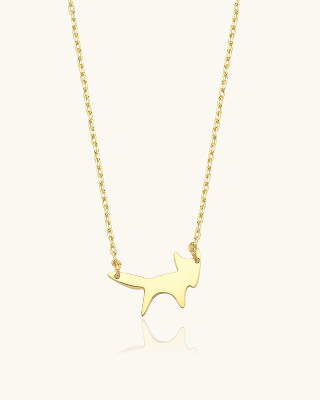 Fox Silhouette Necklace – 18K Gold-Plated Sterling Silver Dabas Minimalist