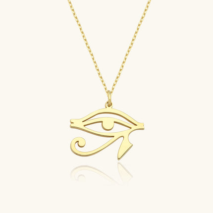 Eye of Horus Necklace, 18K Gold-Plated Sterling Silver Dabas Minimalist