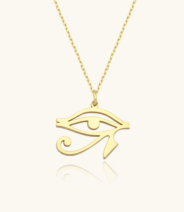 Eye of Horus Necklace, 18K Gold-Plated Sterling Silver Dabas Minimalist