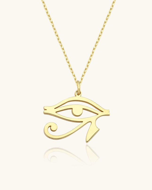 Eye of Horus Necklace, 18K Gold-Plated Sterling Silver Dabas Minimalist