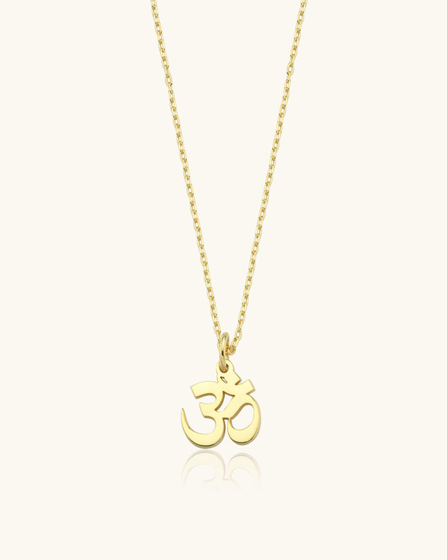 Om Necklace – 18K Gold-Plated Sterling Silver Spiritual Jewelry Dabas Minimalist