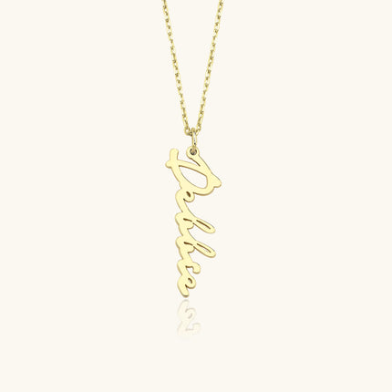 Personalized Engraved Letter Vertical Necklace