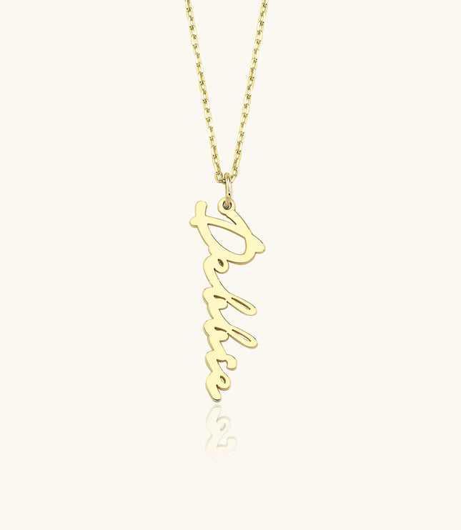 Personalized Engraved Letter Vertical Necklace