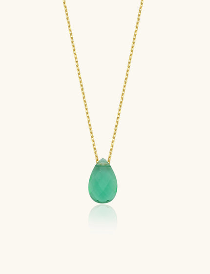 Dainty Teardrop Birthstone Necklace • Birthday Gift for Women