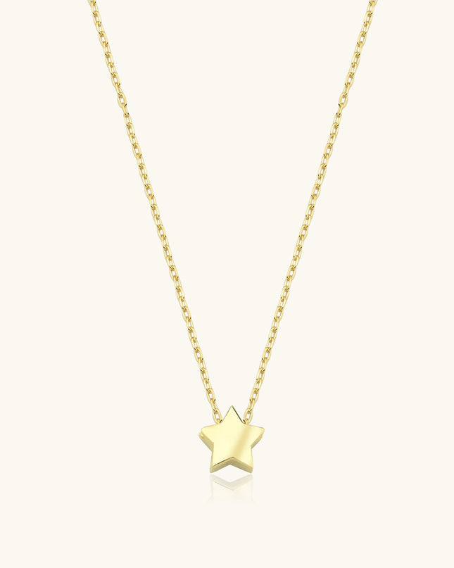 Minimalist Gold Star Necklace, 18K Gold-Plated Sterling Silver Celestial-Inspired Jewelry Dabas Minimalist