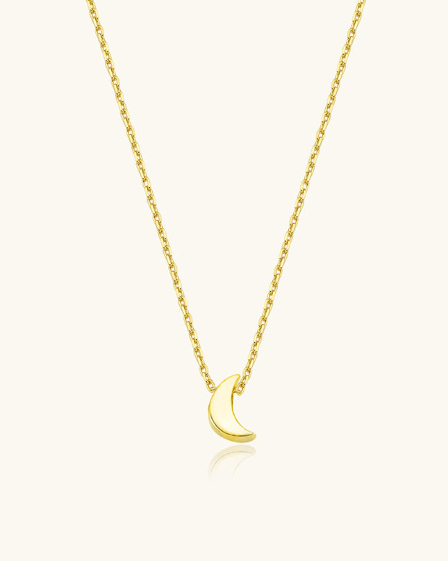 Minimalist Moon Necklace – 18K Gold-Plated Sterling Silver Dabas Minimalist