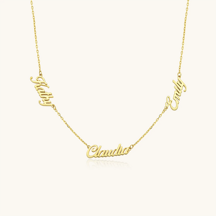 Personalized Multiple Family Name Necklace - 18K Gold-Plated Sterling Silver Dabas Minimalist