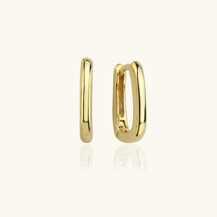 Minimalist Small Square Gold Hoop Earrings – 18K Gold-Plated Earrings Dabas Minimalist