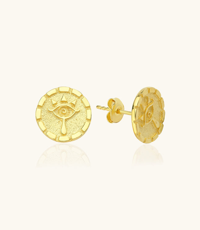 Historical Evil Eye Handmade Potbelly Hill Stud Earrings