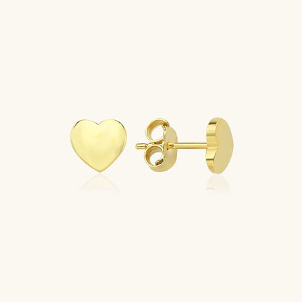 Heart-Shaped Stud Earrings, 18K Gold-Plated Sterling Silver