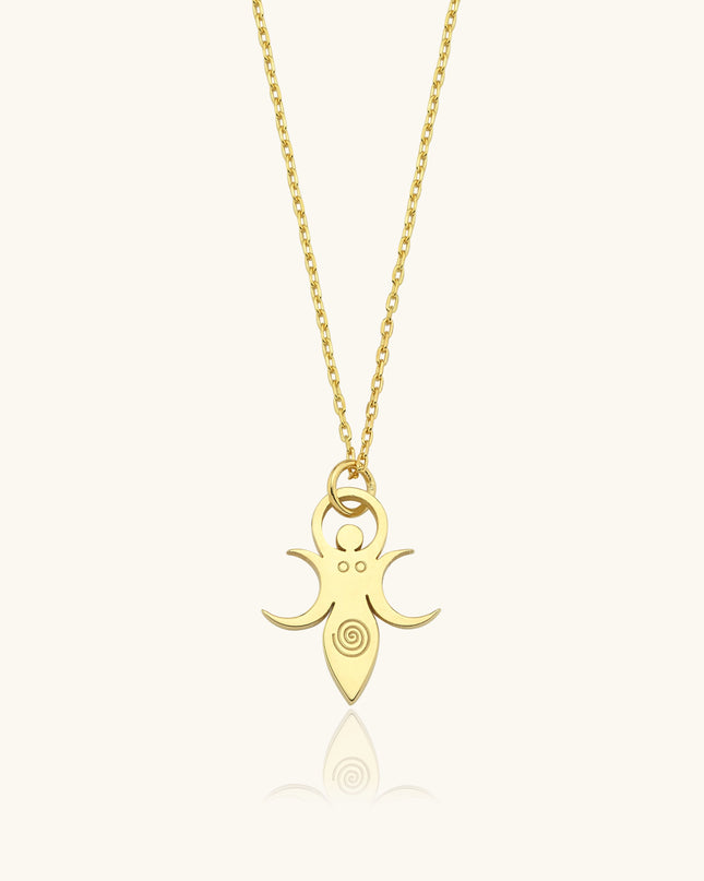 Goddess Symbol Necklace, 18K Gold-Plated Sterling Silver Dabas Minimalist