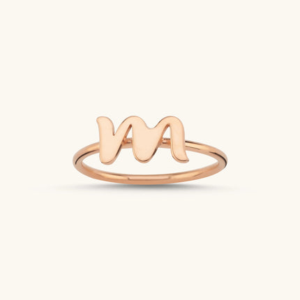 Personalized Initial Letter Ring