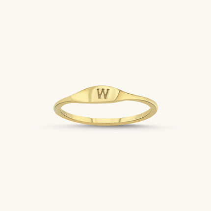 Tiny Initial Ring, Personalized Jewelry with Engraved Letter